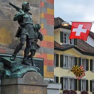 Statue of William Tell and his son at Altdorf, Switzerland 
<BR><BR>More images at www.arterra.be</P>